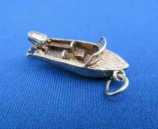 Vintage Sterling Silver Charm Pendant Motor / Speed Boat Sailing