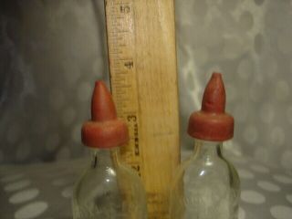 Two Vintage DOLL - E - TOYS by AMSCO Glass Baby Doll Bottle with Rubber Nipple 2