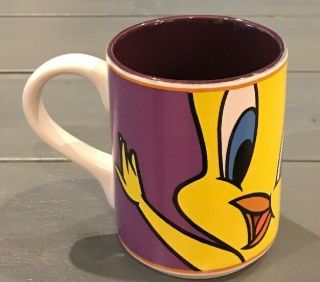 T&m 1998 Warner Brothers Looney Tunes Tweety Bird Coffee Mug Cup 4.  5 " Vintage