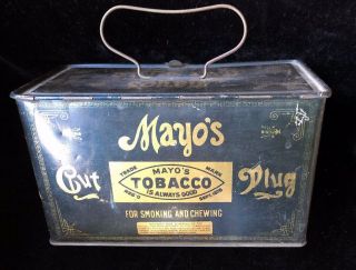 Antique Mayo’s Cut Plug Tobacco Lunch Box Style Tin