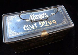 Antique Mayo’s Cut Plug Tobacco Lunch Box Style Tin 3