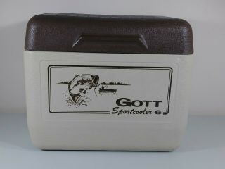 Vintage Gott Tote Sportcooler 6 Lunch Box Cooler Ice Chest Model 1806 Usa