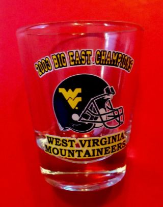 2003 West Virginia University Mountaineers Shot Glass Vtg Big East Champions