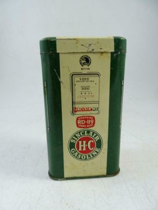 Vintage Tin Advertising Still Bank Sinclair Hc Gasoline Figural Gas Pump Gas Old