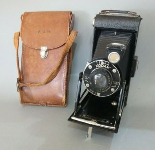 Vintage Kodak Six - 16 Junior Folding Camera With Leather Case