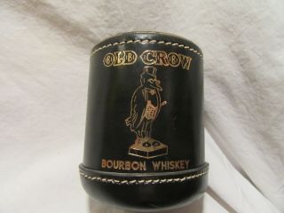 Vintage Rare Old Crow Bourbon Whiskey Black Leather - Look Dice Shaker (national)