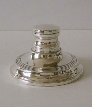 An Antique Sterling Silver Desk Inkwell Chester 1920 Joseph & Richard Griffin