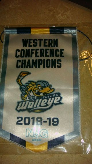 Toledo Walleye 2018 - 19 Western Conference Champions Banner Sga Hockey Echl