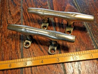 Small Vintage Cast Bronze Herreshoff Style Cleats 4 1/2 " Long