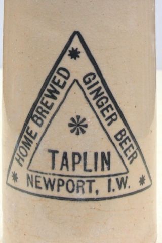 Vintage C1900s Taplin Newport Isle Of Wight Home Brewed Ginger Beer Stone Bottle