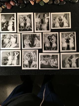 1950’s Vintage Nudes,  Set Of 12,  Each Photo Is 4”x5”,  Silver Gelatin