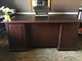 Sauder Palladia 65.  12 In.  Rectangular Executive Desk,  Vintage Oak