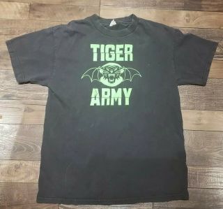 Vintage Tiger Army Punk Rock Band Shirt Never Die Medium