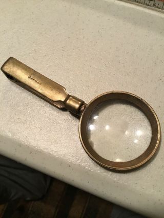 Early 19th Century Brass Frame French Traveling Magnifying Glass