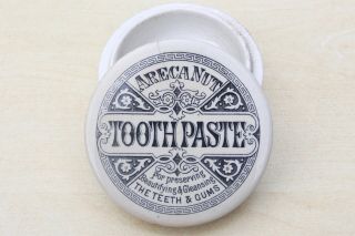 Vintage 1900s Large Size Areca Nut Tooth Paste Art Noveau Style Potlid,  Base Pot