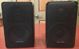 Pair Vtg Realistic Minimus 7 Black Book Shelf Stereo System Speakers 40 Watt