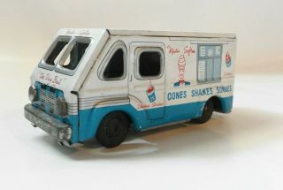 Vintage Mister Softee Ice Cream Friction Tin Truck 1960’s Advertising Toy