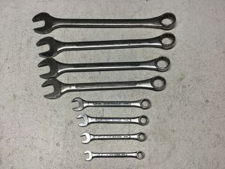 Vintage S - K Wayne & Tools 8 Pc Combination Wrenches,  12 & 6 Pt Usa