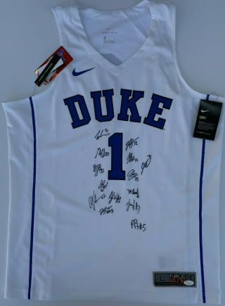2018 - 19 Duke Blue Devils Team Signed Basketball Jersey Zion Williamson Rj Jsa