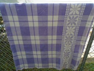 Vintage Camp Cabin Lodge Blanket Beacon Style Adirondack Cotton Lavender