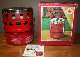 Vtg 1979 Coleman Canada 518c Red Catalytic 3000btu Heater W/instructions