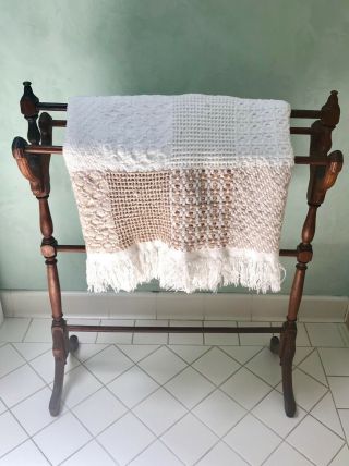 Vintage Antique Blanket/quilt/towel Rack Stand - Solid Wood