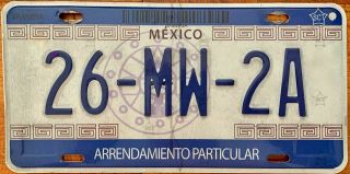 Rental Mexico License Plate Expired Graphic Background Aztec Calendar