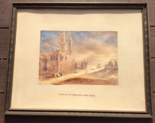 Antique 1839 Watercolor Painting Of Cairo Egypt Attributed To David Roberts