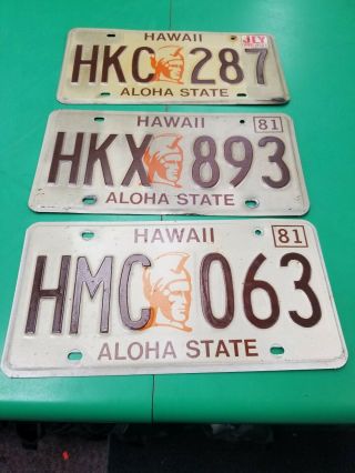 1981 Vintage Hawaii Aloha State - King Kamehameha I Rare License Plates