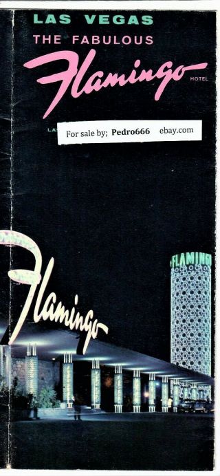 1960 Flamingo Hotel Casino Brochure Las Vegas Nevada Vintage Japanese Houseboy