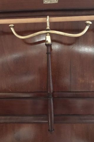 Antique Edwardian Barristers Judges Wig & Gown Rotating Hanger Brass Wood