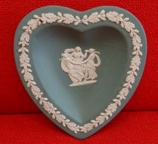 Vintage Wedgwood Jasperware Teal Dancing Hours Love Heart Trinket Dish Perfect