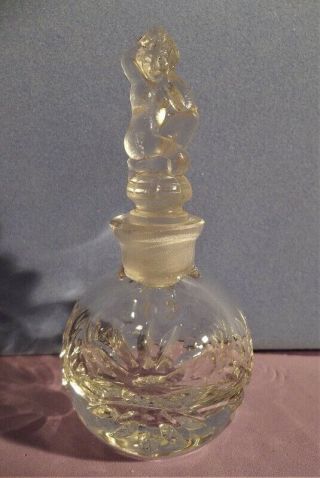 rare ART DECO KNEELING NUDE collector perfume bottle FIGURAL GLASS LADY vintage 2