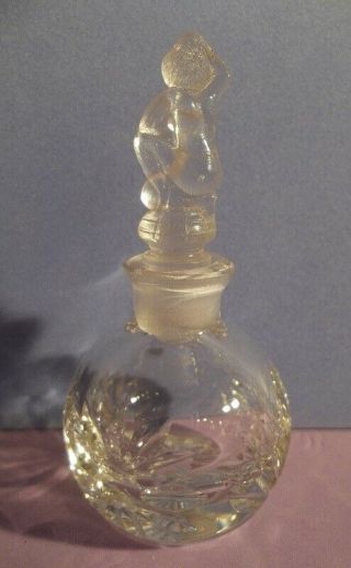 rare ART DECO KNEELING NUDE collector perfume bottle FIGURAL GLASS LADY vintage 3
