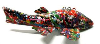Aage Bjerring Spatter Painted Vintage Fish Spearing Decoy Ice Fishing Lure