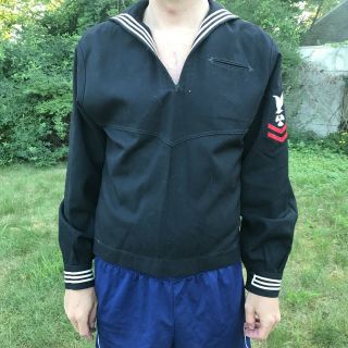 Vintage Cracker Jack Jumper Navy Uniform Wool Shirt Uss Andrew Jackson Antique