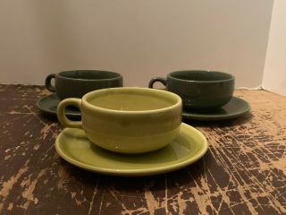 Vintage Russel Wright Steubenville Demitasse Cup And Saucer Set Of 3