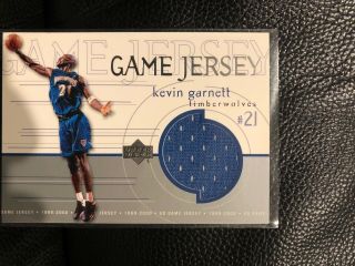 1999 - 00 Ud Upper Deck Game Jersey Kevin Garnett Blue Swatch 1:300 Scarce