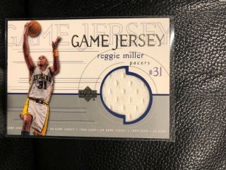 1999 - 00 Ud Upper Deck Game Jersey Reggie Miller Home White Swatch 1:300
