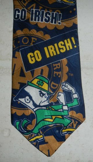 Notre Dame University Go Fighting Irish Ncaa Logo Mens Silk Neck Tie By Rm Sport