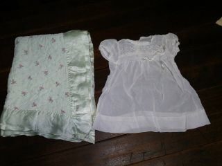 Vintage Kozee Komfort Floral Baby Blanket - Satin,  Baby Dress