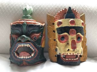 Antique/vintage Indonesian/balinese (?) Wooden Masks