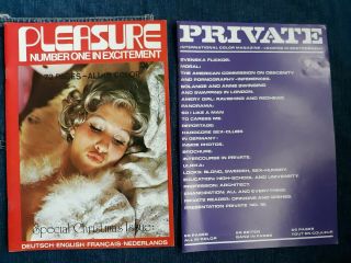 2 Vintage Erotic 1970s Magazines Private & Pleasure Adult Reading Erotography