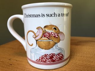 Vintage Christmas Mouse Mug Cup “such A Treat” Candy Jar Papel Current Critters