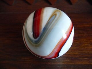 Vintage Glass Red Multi Color Swirl Auto Truck Hot Rod Marble Gear Shift Knob