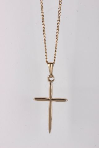 1/20 12k Gold Filled Cross Pendant Chain Necklace Vintage 0465