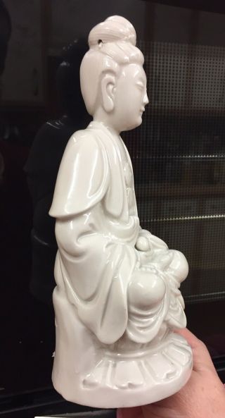 Vintage Chinese Dehua Blanc De Chine Porcelain Guan Yin Buddha Figurine VGC 2