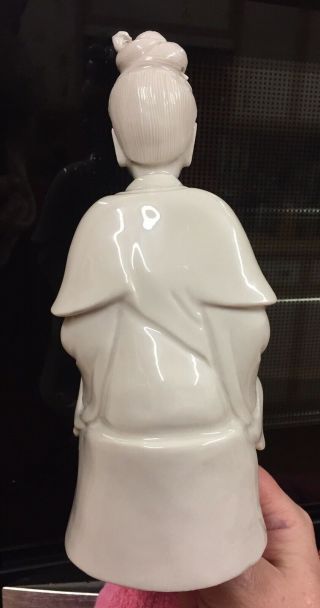 Vintage Chinese Dehua Blanc De Chine Porcelain Guan Yin Buddha Figurine VGC 3