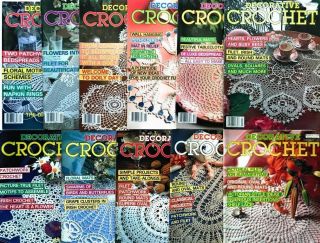 11 Decorative Crochet Magazines 1988 - 1990 Vintage Irish Patterns Instructions