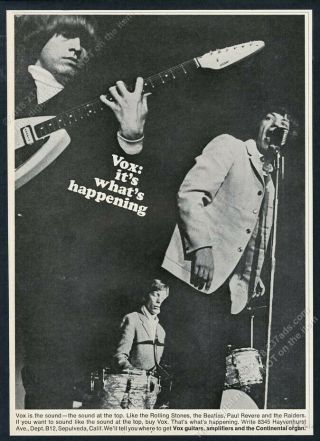 1966 Rolling Stones Brian Jones Mick Jagger Photo Vox Guitar Vintage Print Ad